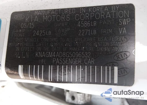 2016 Kia Optima Hybrid z USA, uszkodzony, nr VIN KNAGM4AD8G5096532